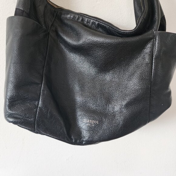 Womens Margot Crossbody Hobo Bag Purse Black 16" x 12" - Picture 4 of 7
